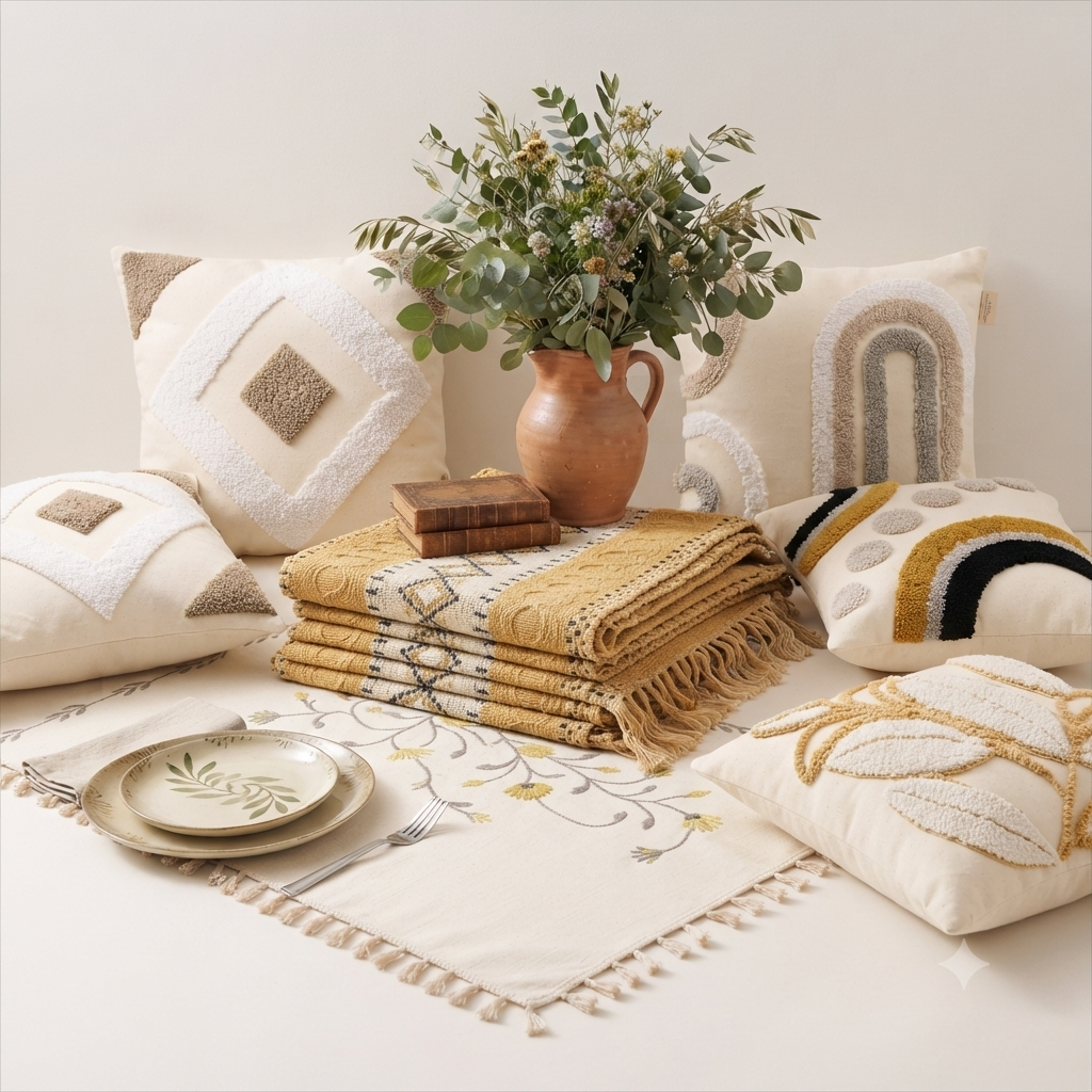 Cushion and table cloths