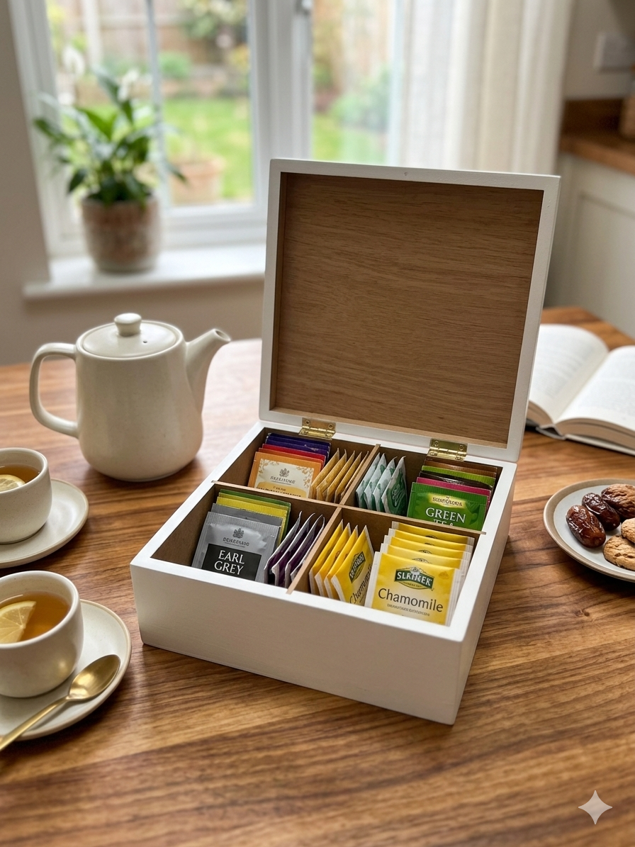Trays, tissue and tea box