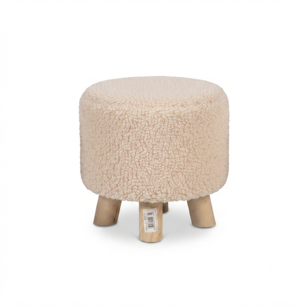 Bouclé Round Stool