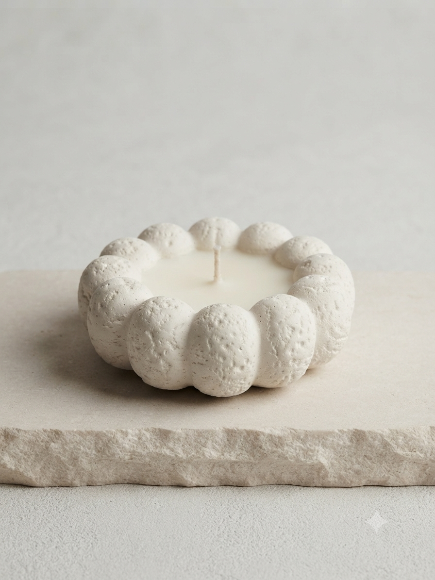 In0074 Rose Scented Stone Candle