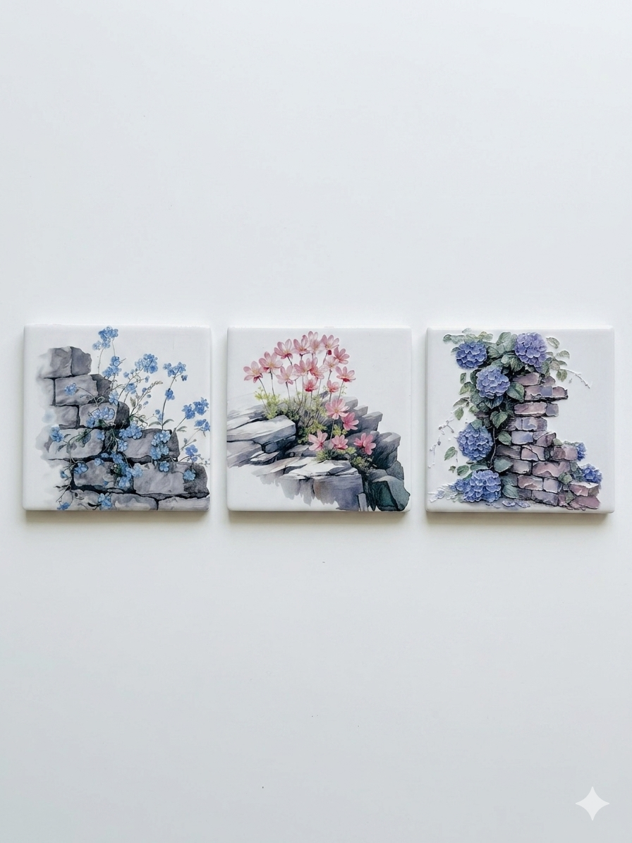 Flowers & Rocks Coasters