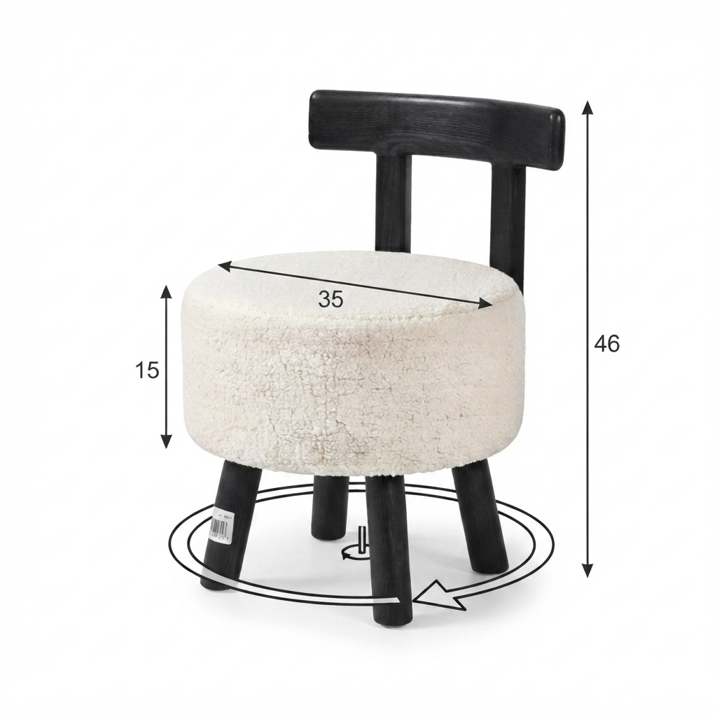 Mini Bouclé Round Accent Chair