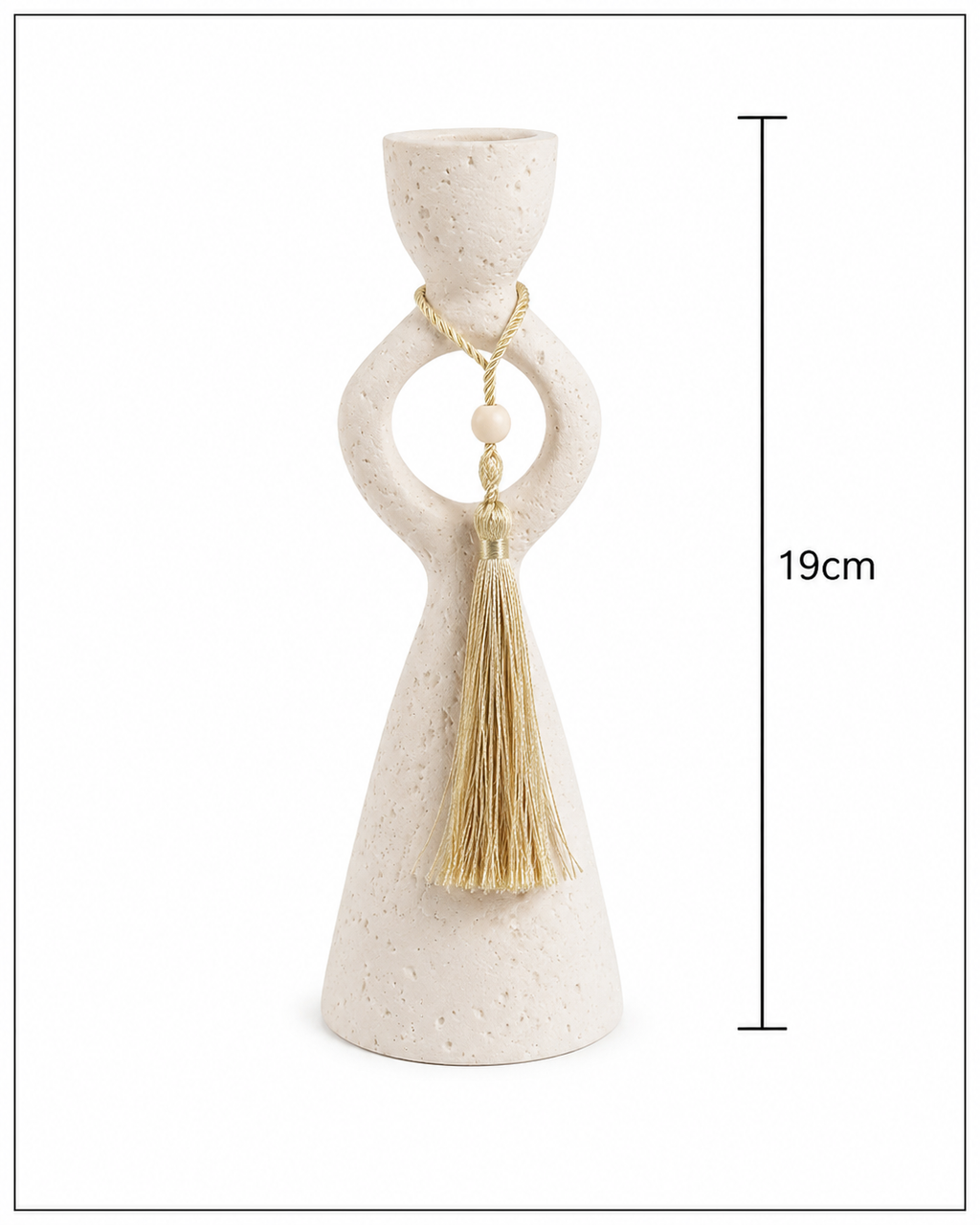 Boho Ceramic Candle Holder with Tassel