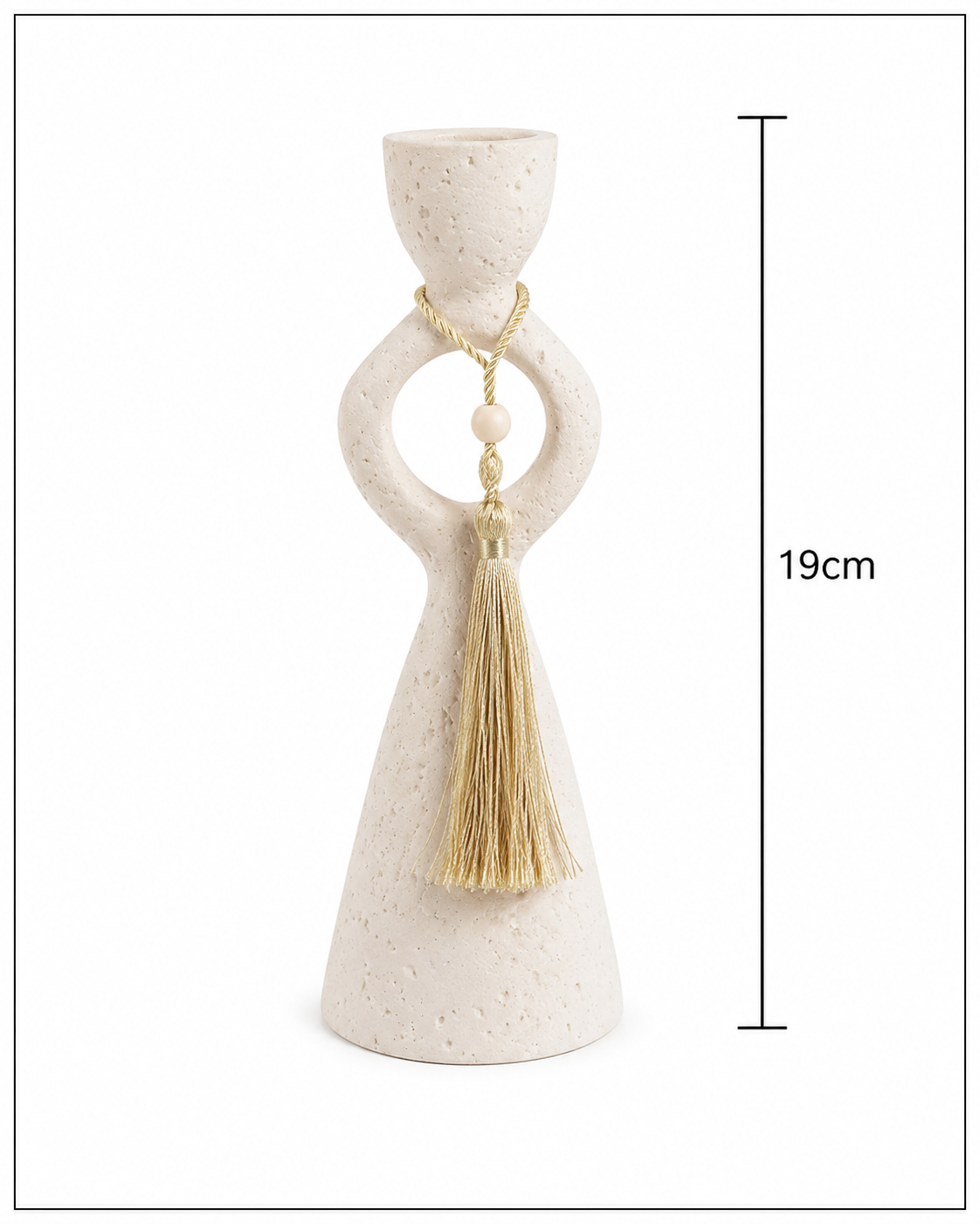 Boho Ceramic Candle Holder with Tassel