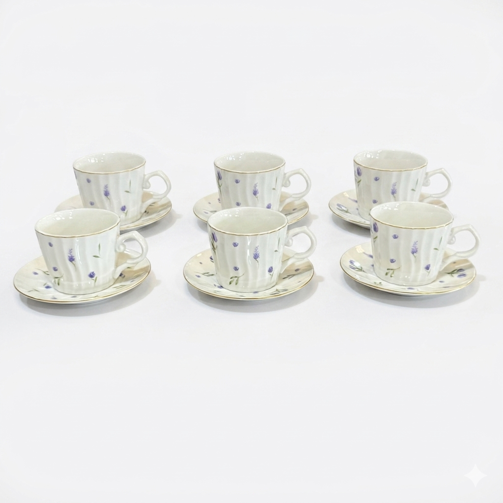 Floral Coffee Cup Set – 6 Pieces