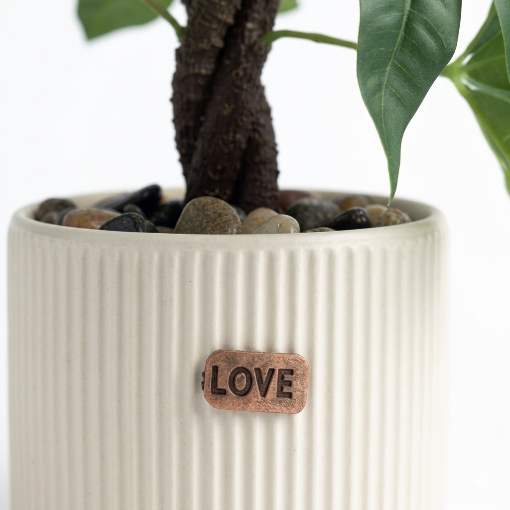 Money Tree Plant in Ceramic Pot