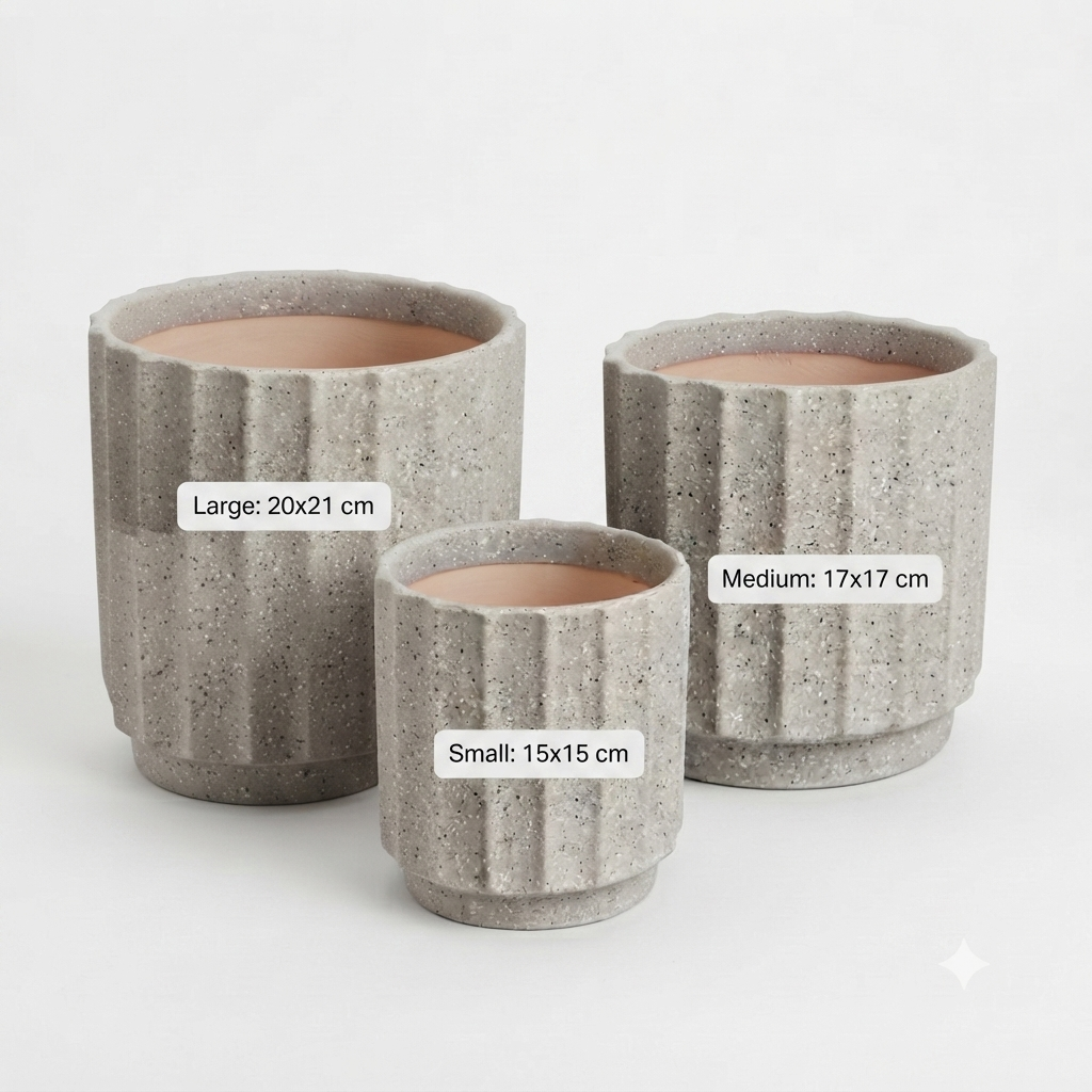 Speckled Ribbed Ceramic Pot