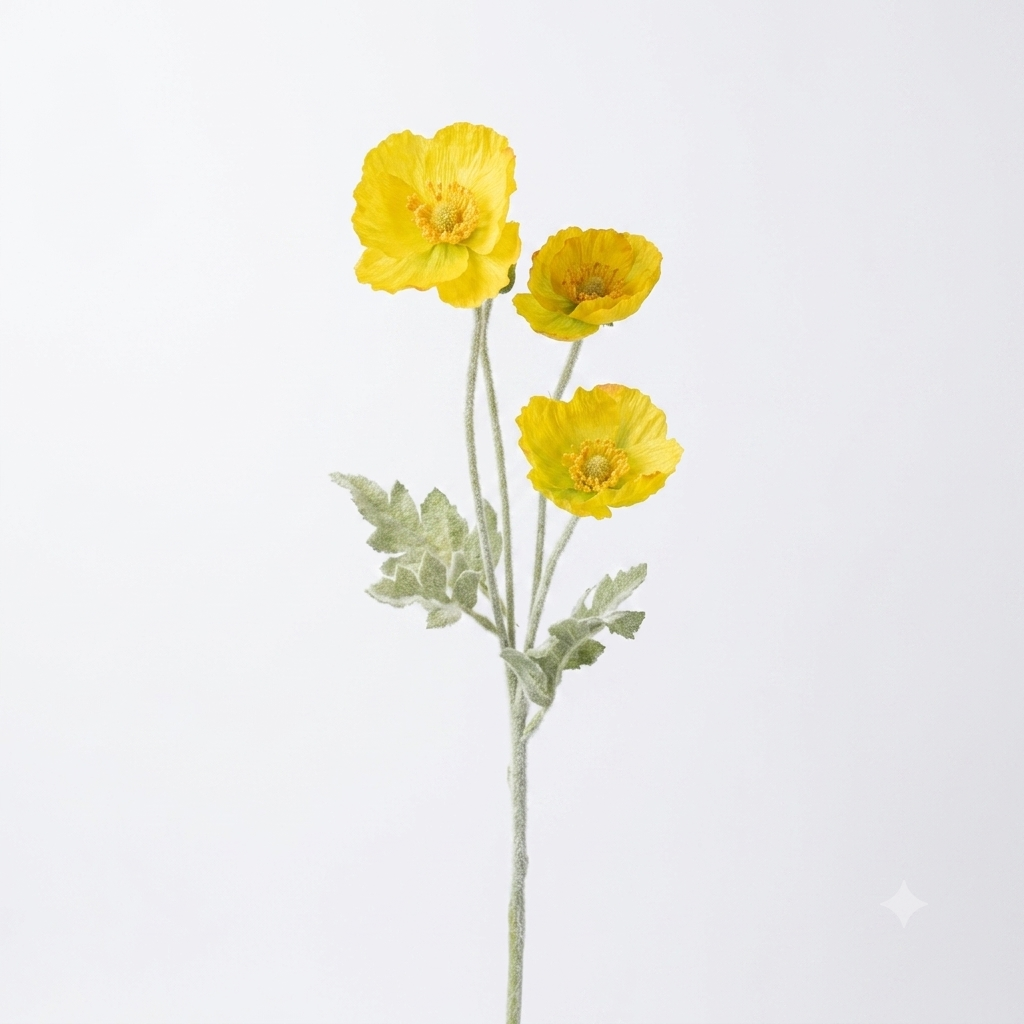 Artificial Poppy Flower Stem