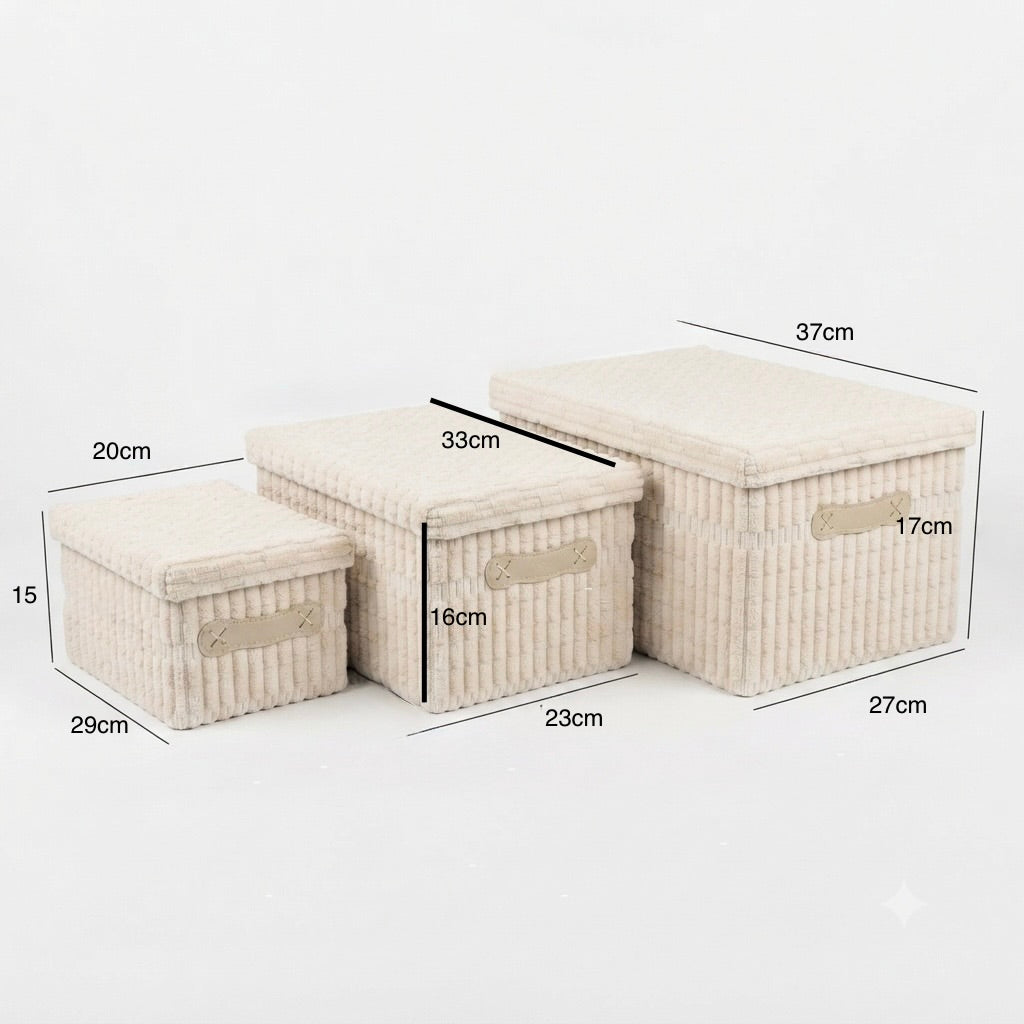 Storage Boxes with Lid – Set of 3