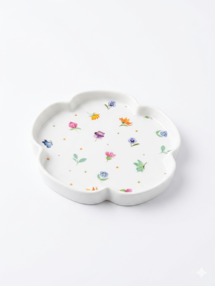 Floral Ceramic Dessert & Serving Plate