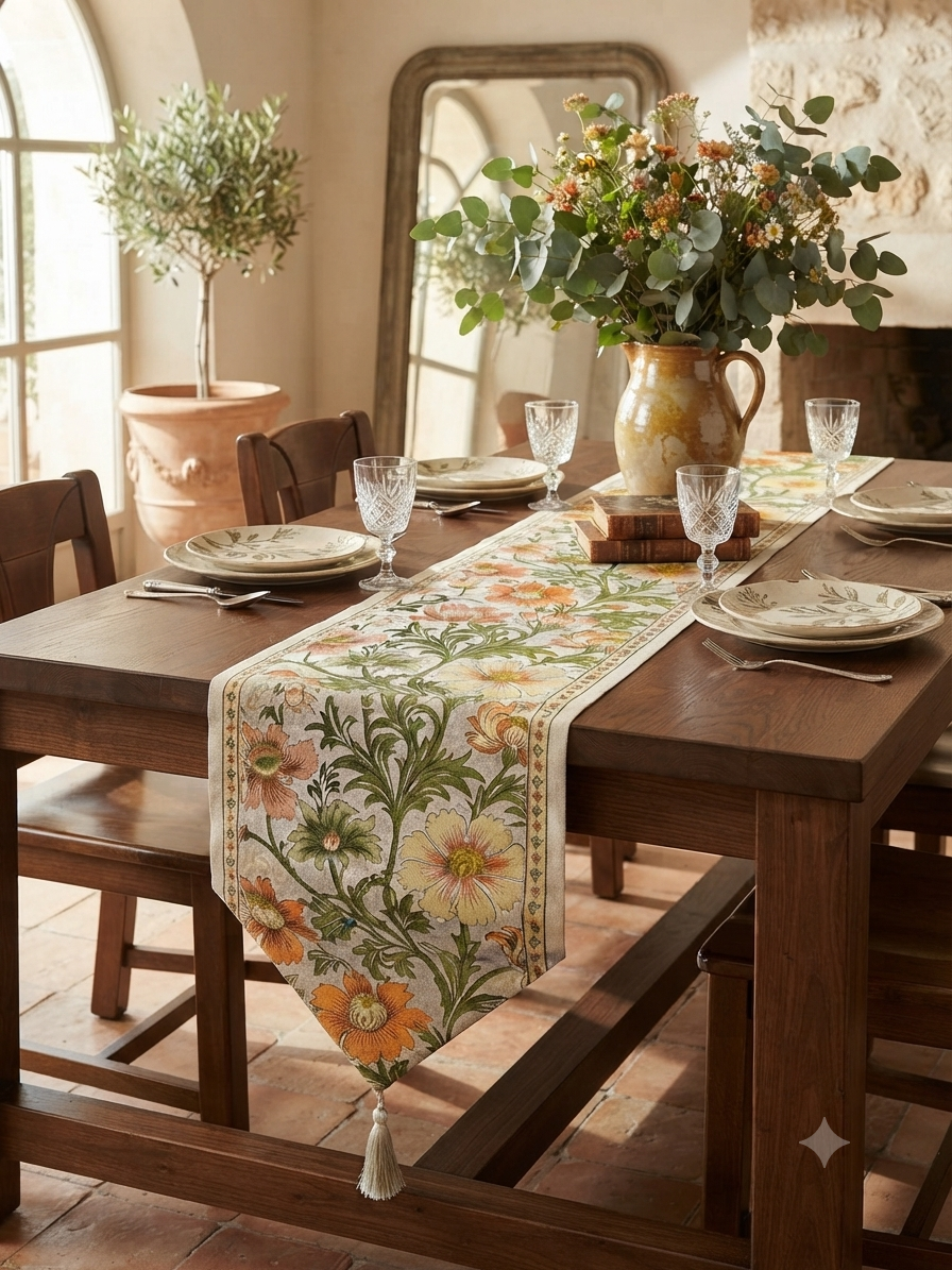 Botanical Jacquard Table Runner