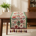 Boho Floral Embroidered Table Runner