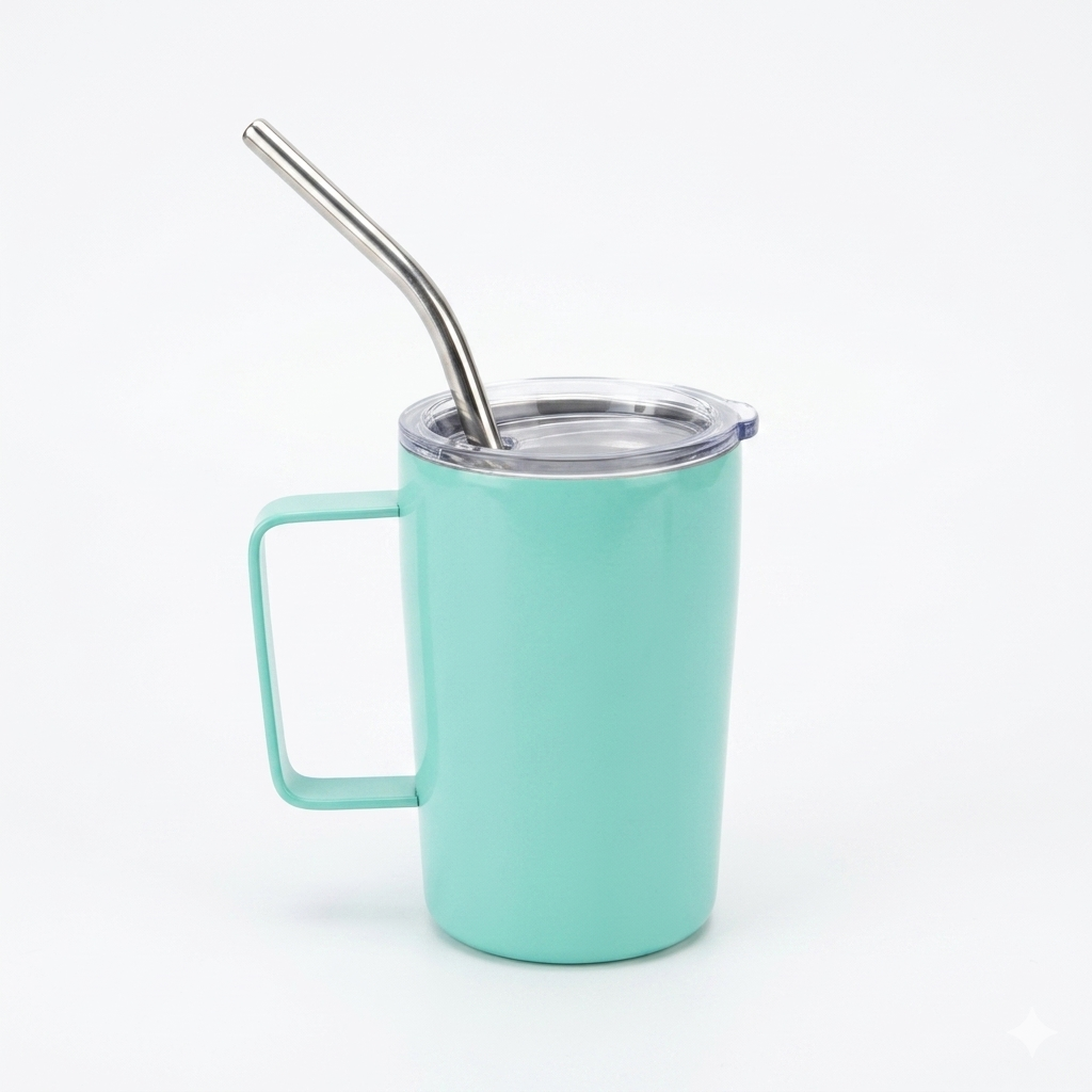 Stainless Steel Mate & Coffee Mug with Straw - 90ml