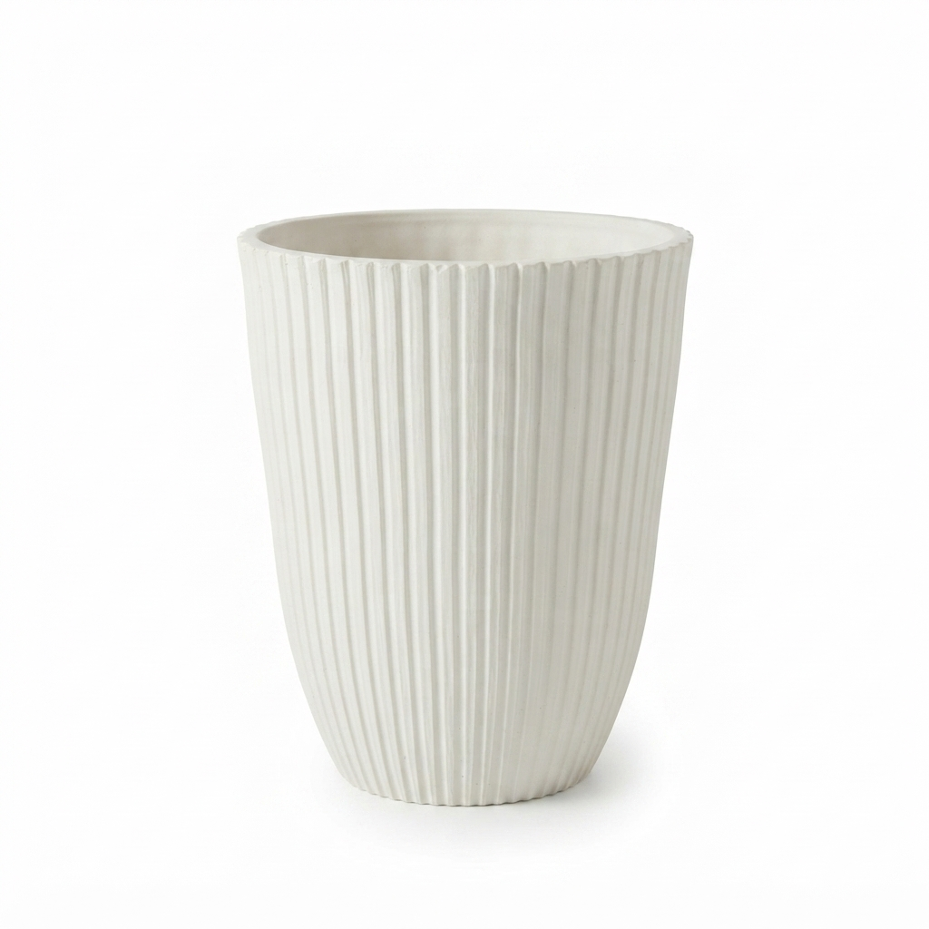 In0078 Ribbed bone Planter Pot