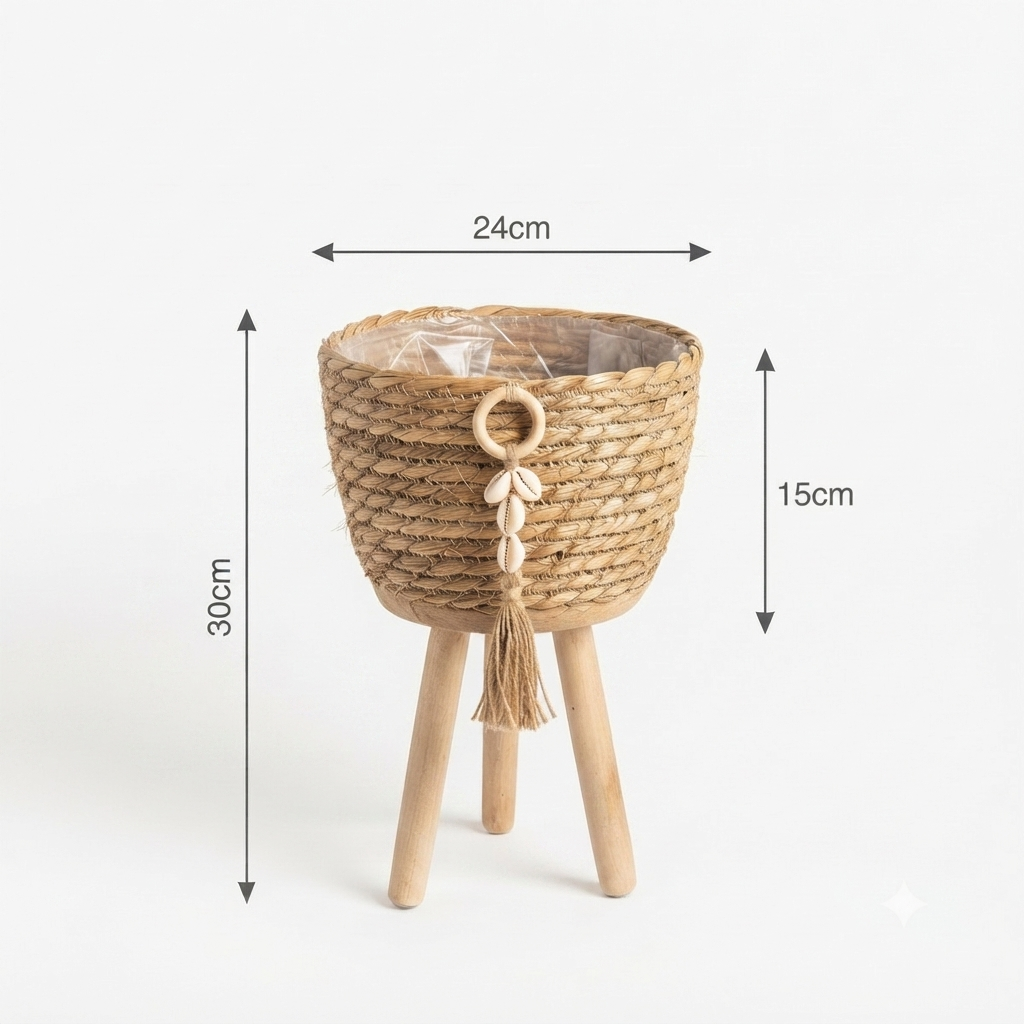 Boho Seagrass Planter Set of 3