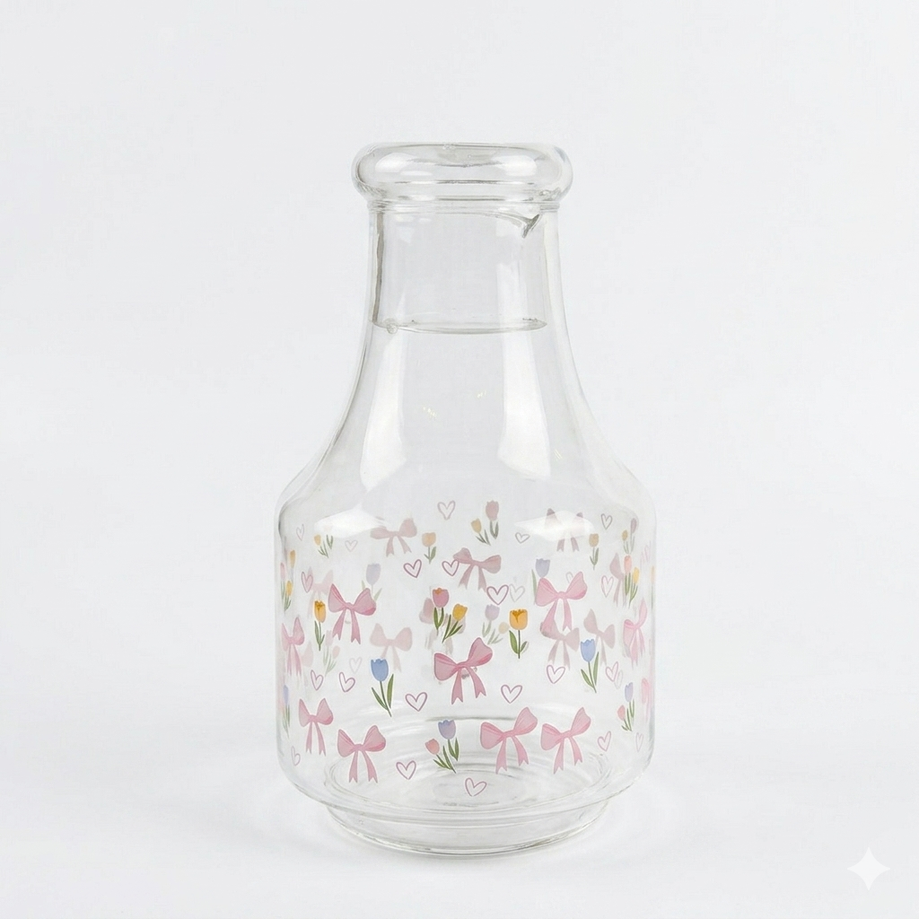 Floral Glass Carafe – 1L