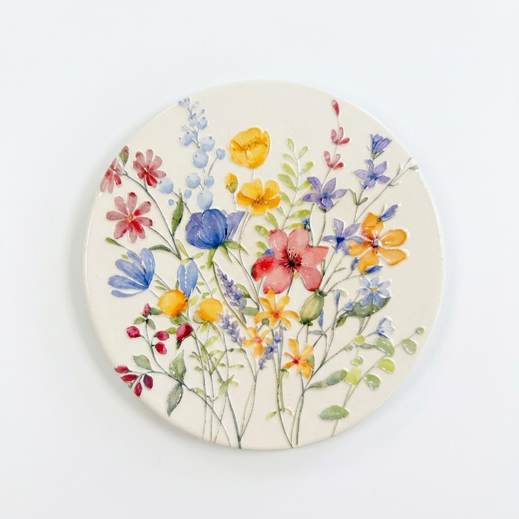 Floral rond coasters