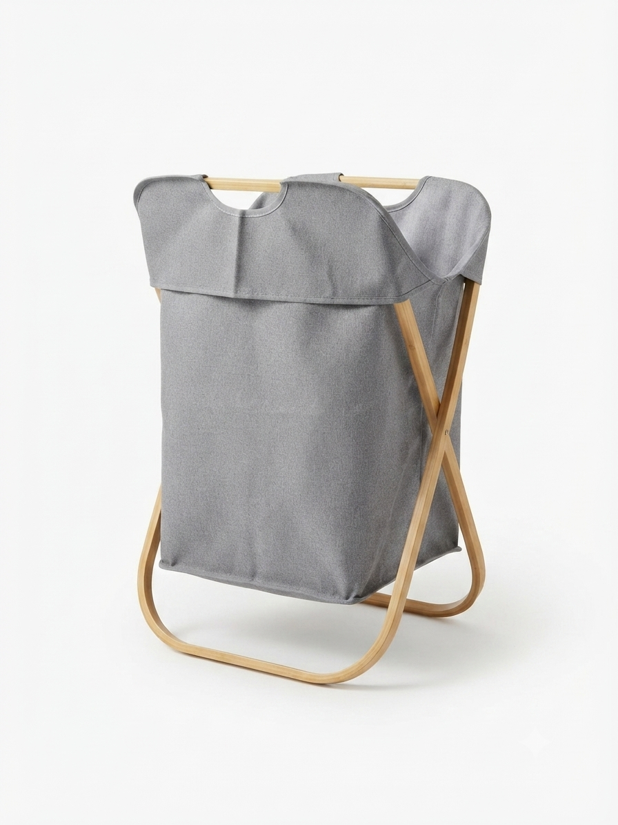 Bamboo Laundry Basket with Fabric Bag