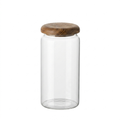 Glass Storage Jar with acacia Lid