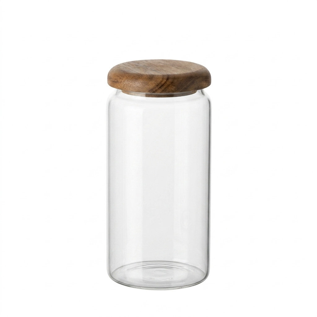 Glass Storage Jar with acacia Lid