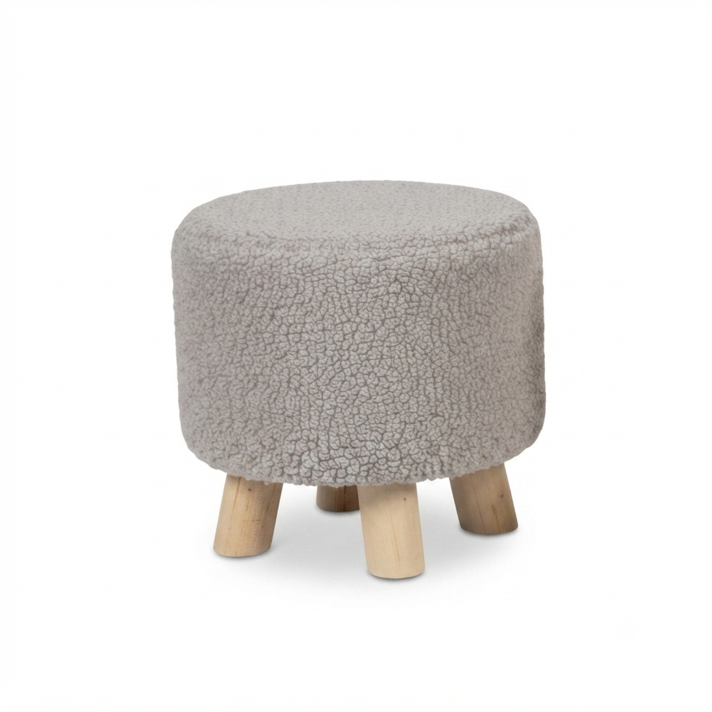 Bouclé Round Stool