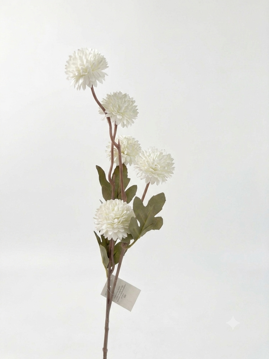 Artificial Ball Flower Stem – 50cm