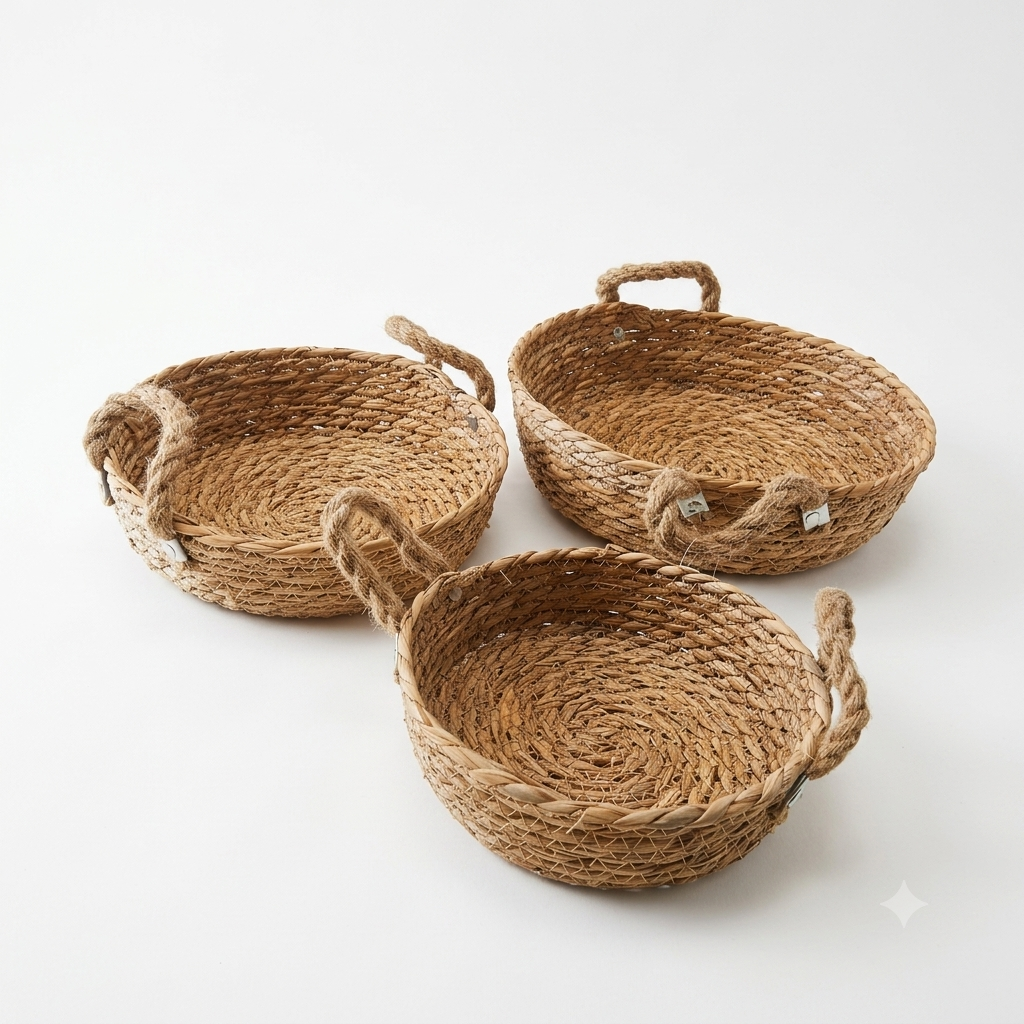 Round Woven Basket Set of 3