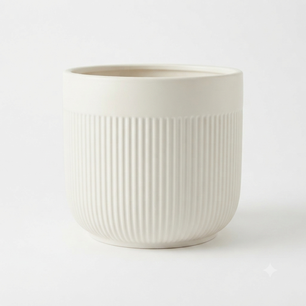 Ribbed Ceramic Planter
