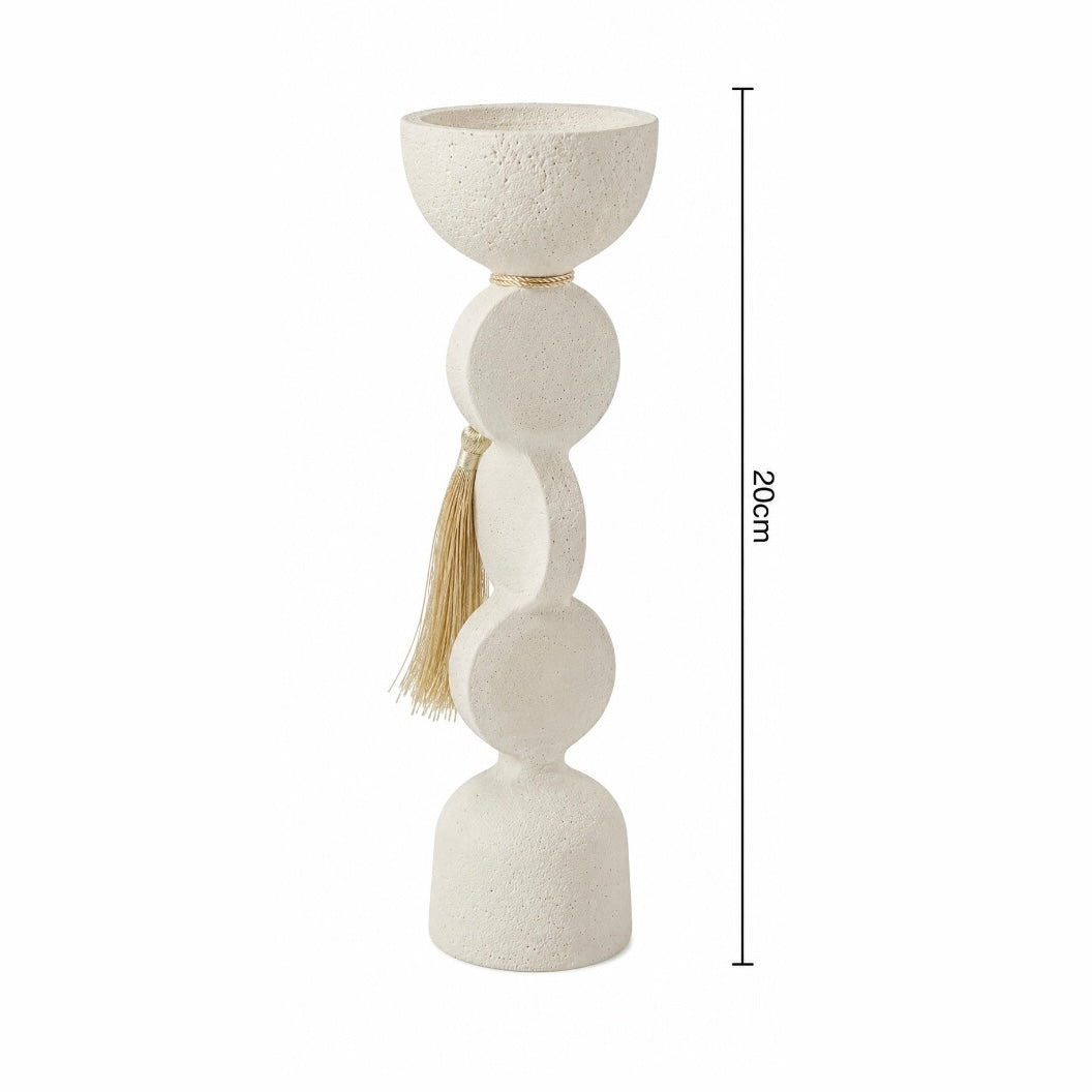 Boho Ceramic Candle Holder with Tassel
