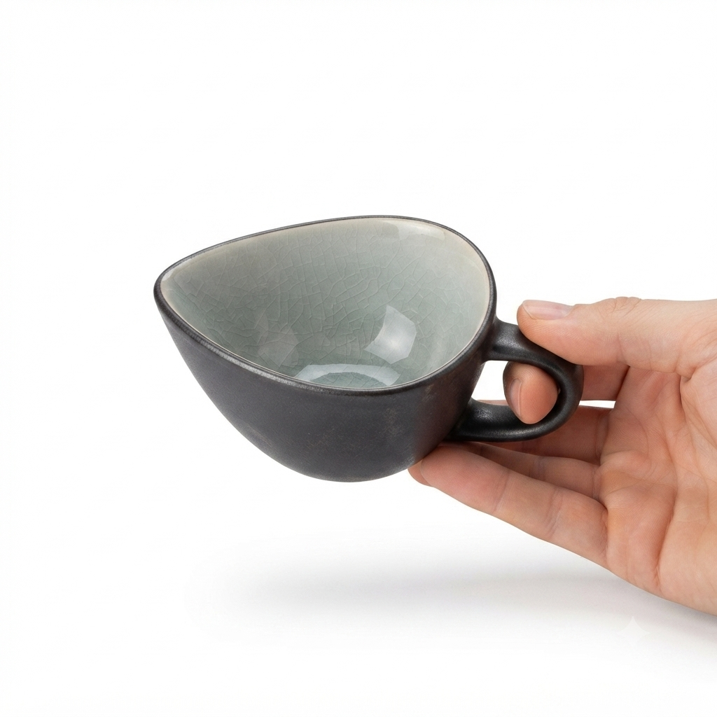 Matte Black Organic Ceramic Cup 80ml