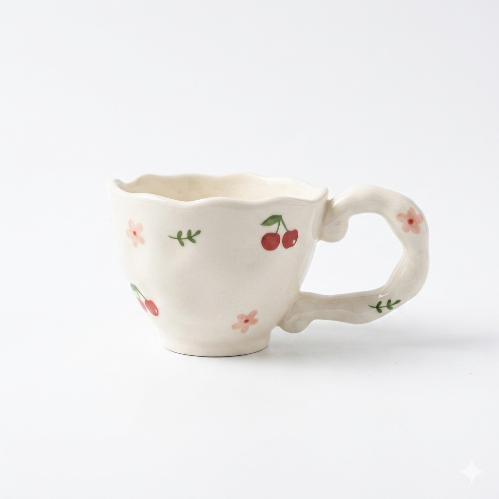 Handmade Ceramic Floral Mug 150ml