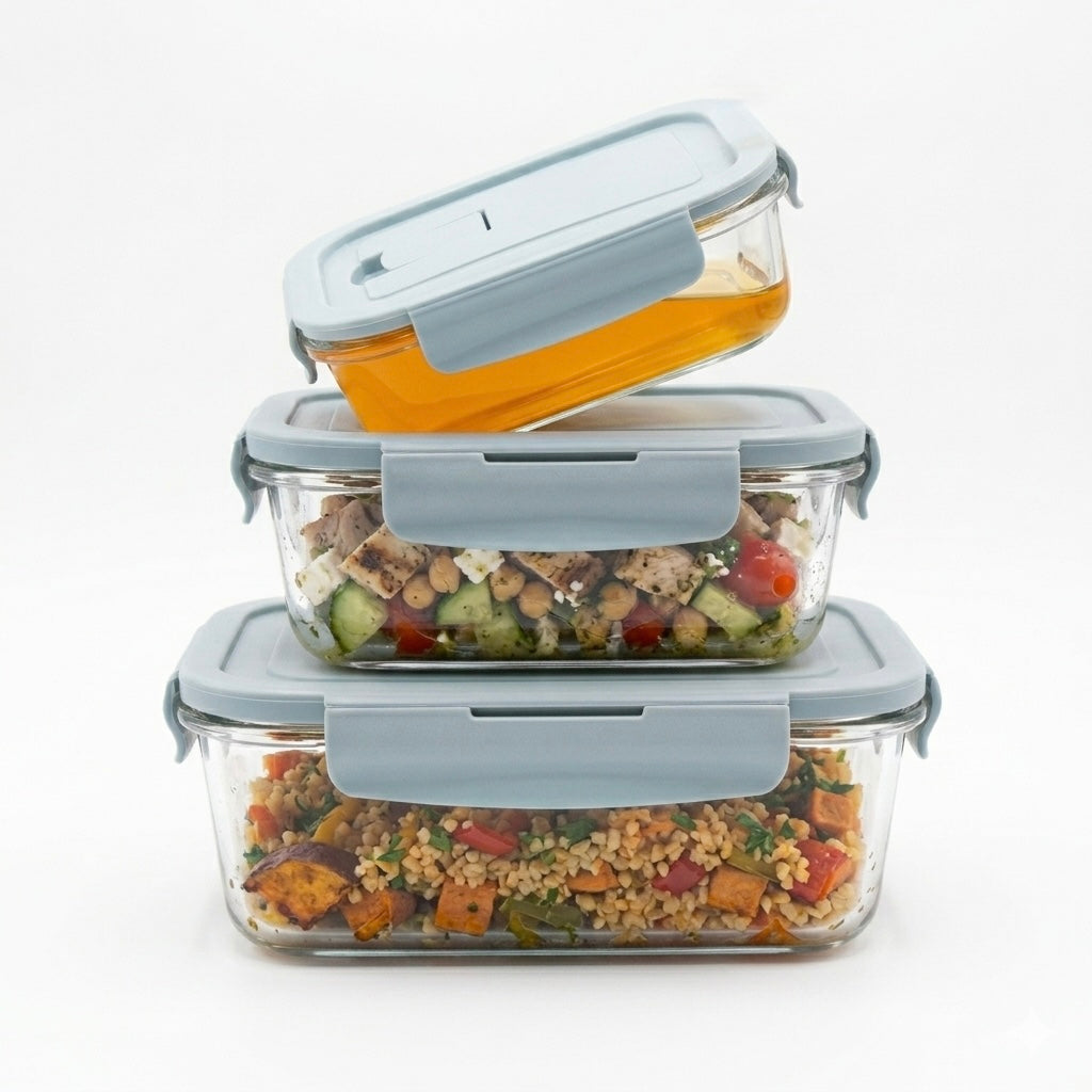 3-Piece Glass Food Storage Container Set