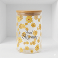 Good Morning Glass Storage Jar