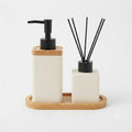 Ceramic Soap Dispenser & Diffuser Set with Bamboo Tray