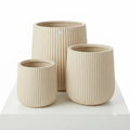 Ribbed Plastic Planter Set of 3