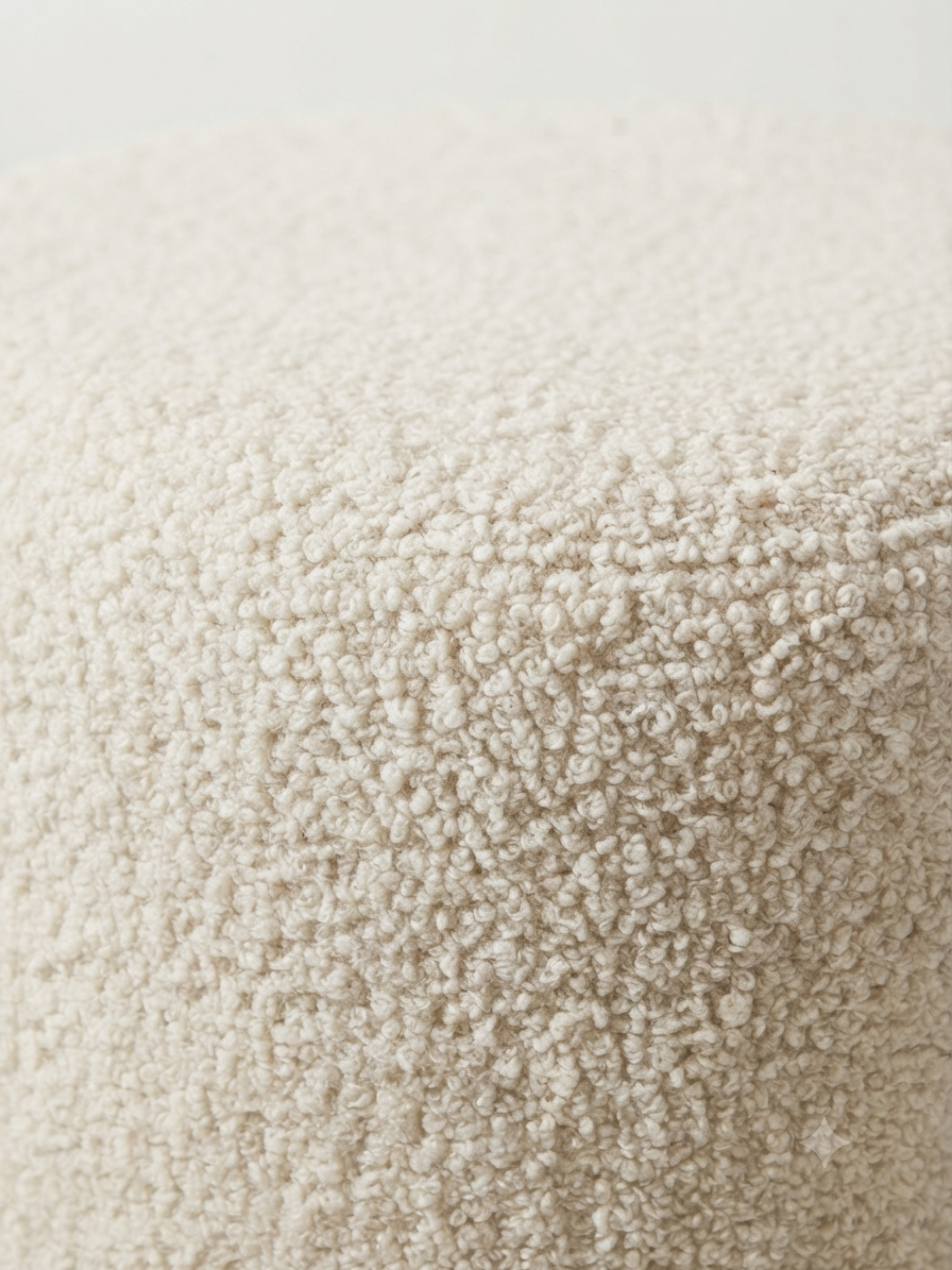 Bouclé Round Stool