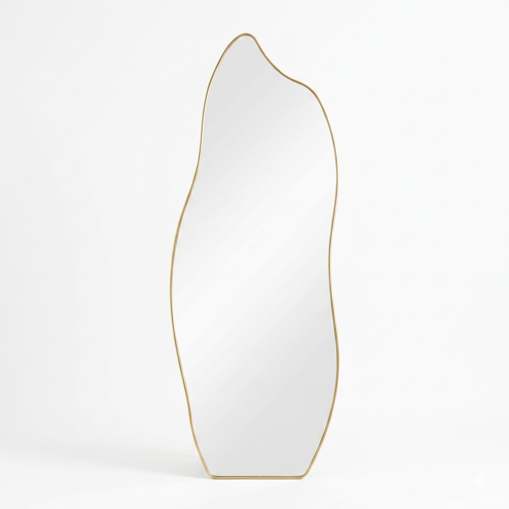 Organic Flame Floor Mirror with Iron Stand 160x60cm
