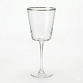 Silver Rim Hammered Wine Glass 300ml