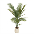 Artificial Kentia Palm in White Ribbed Plastic Pot