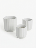 Glossy Ribbed Ceramic Pot