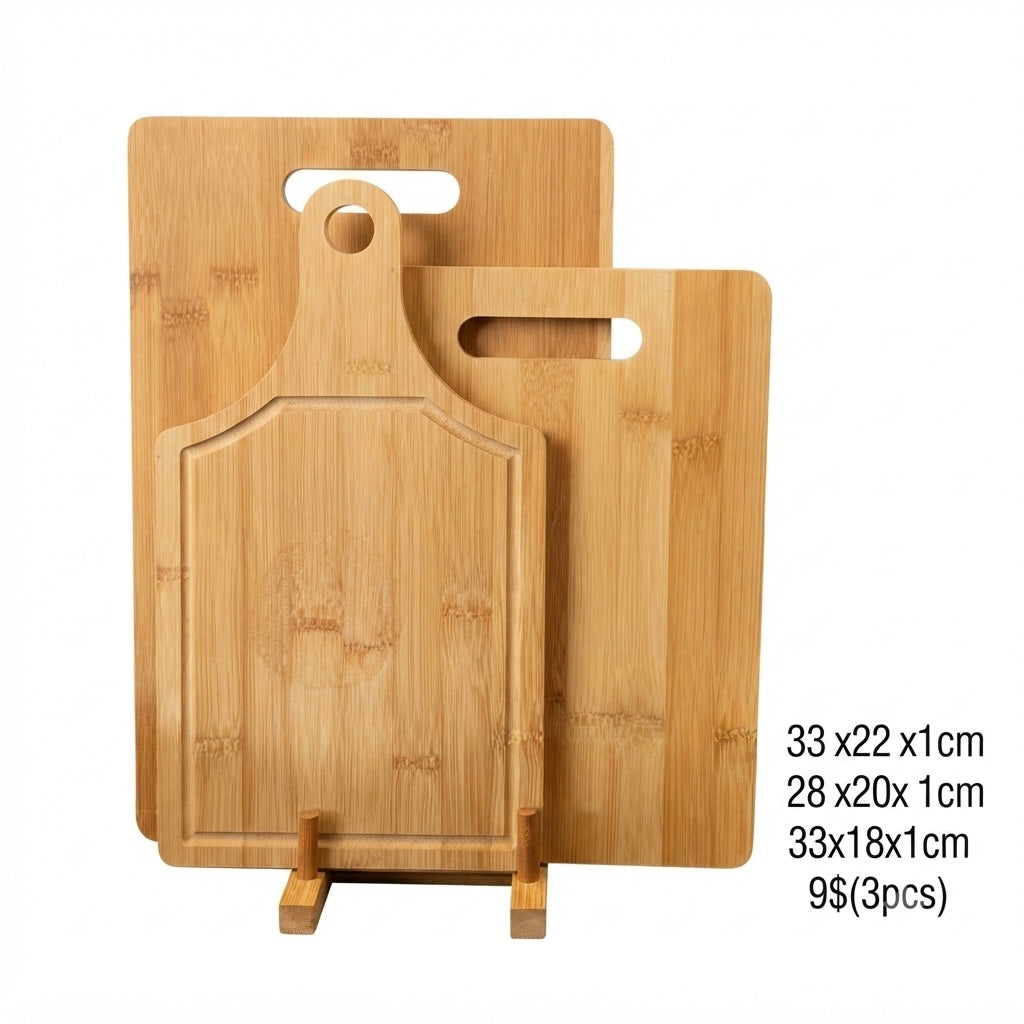 Bamboo Cutting Board Set – 3 Pieces