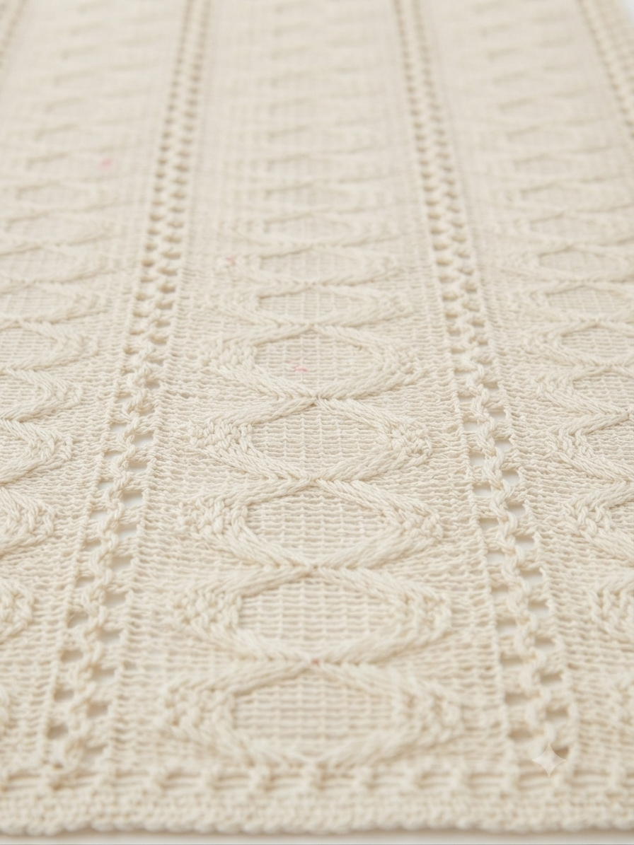 Cable Knit Crochet Table Runner