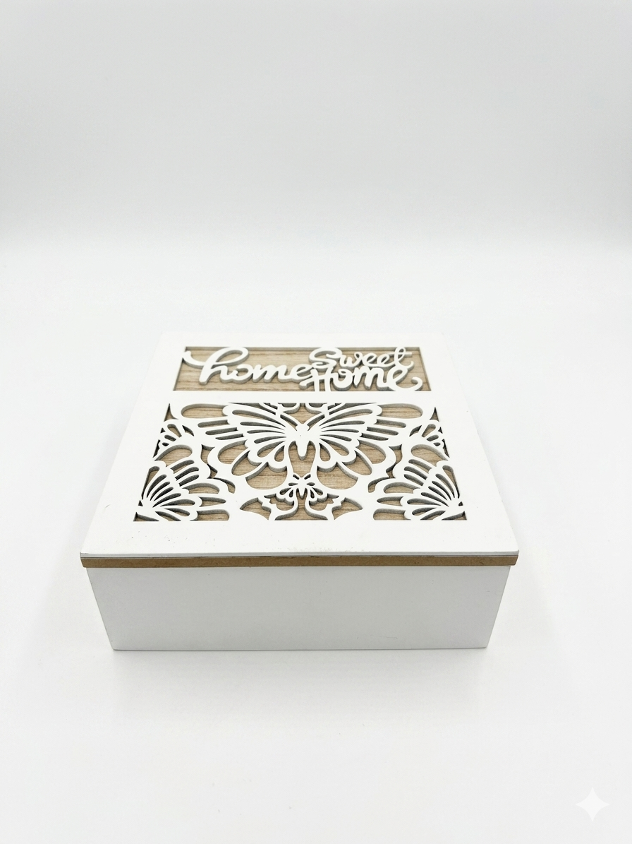 Wooden Tea Box – Home Sweet Home