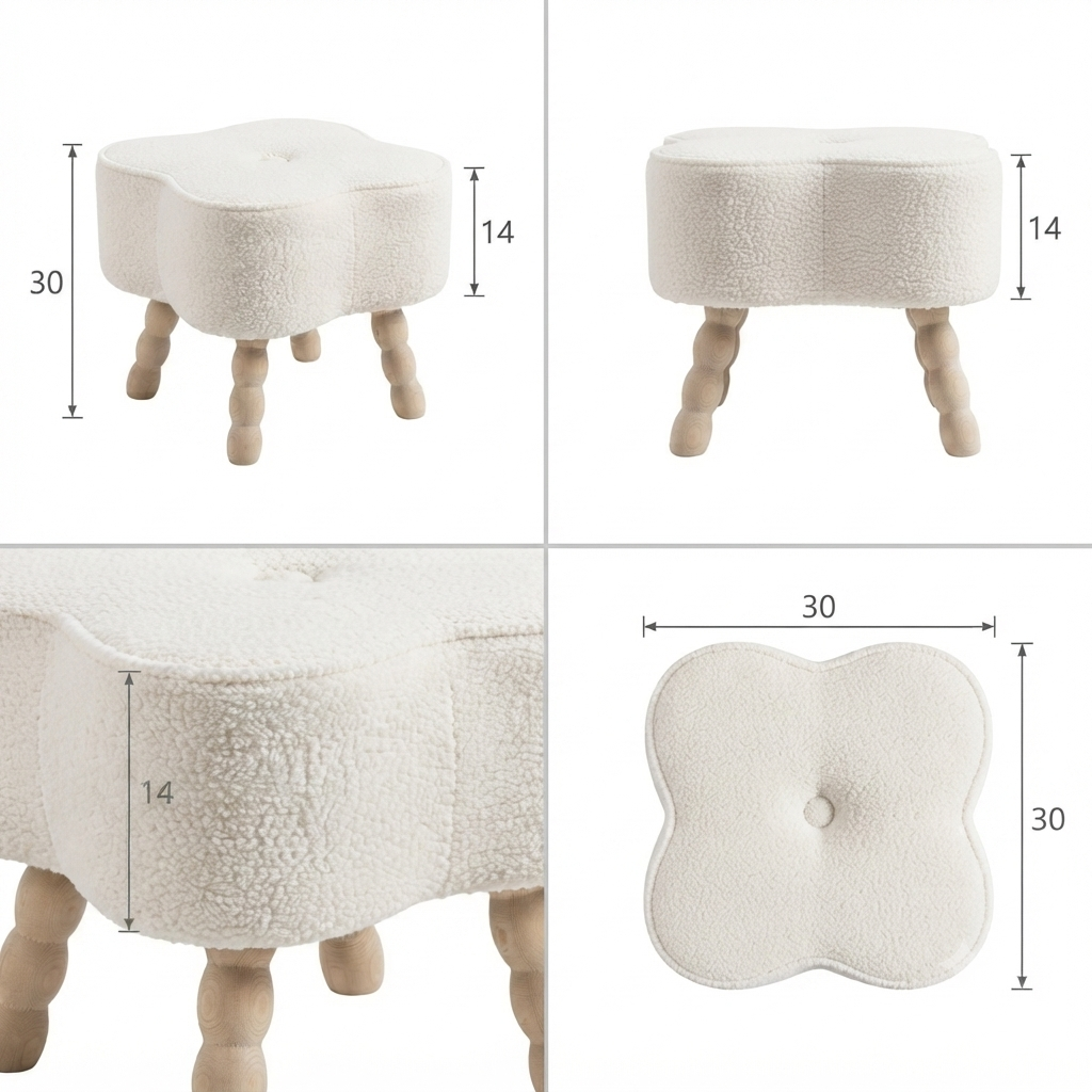 Bouclé Clover Stool