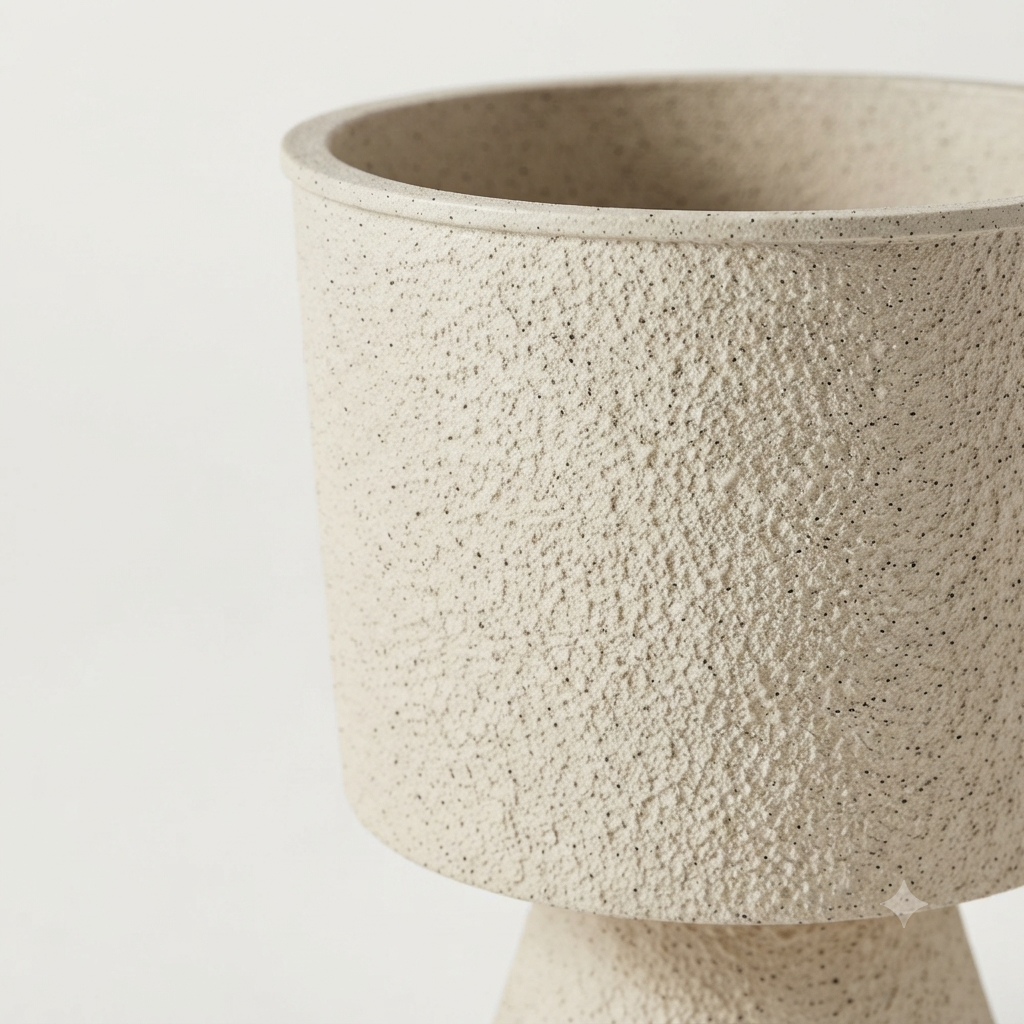 Textured Pedestal Planter-bone