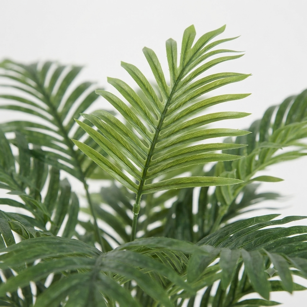 Artificial Areca Palm in White Round Plastic Pot