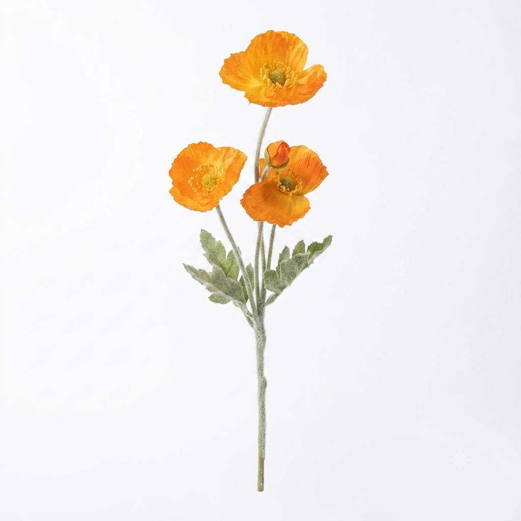 Artificial Poppy Flower Stem