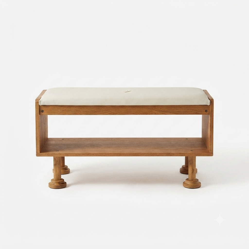 Oak Storage Bench