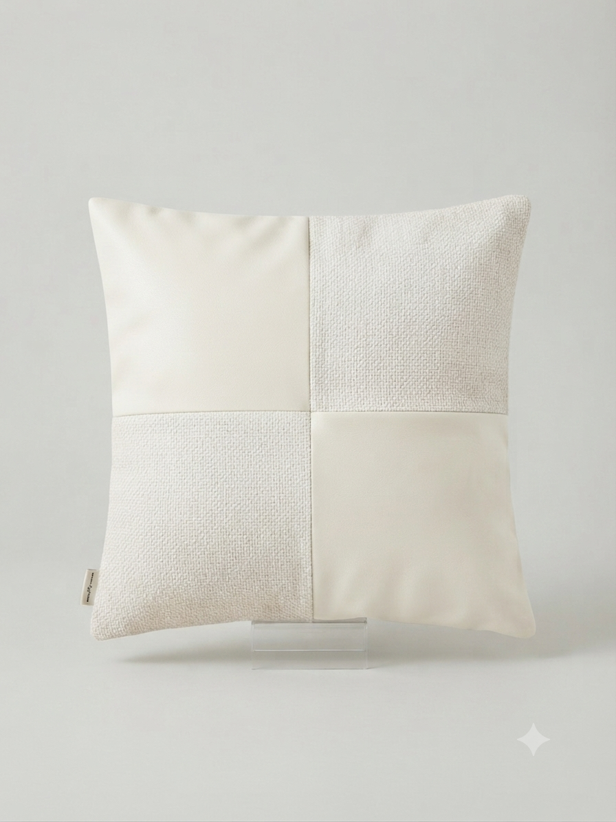 Patchwork Velvet & Boucle Cushion Cover 45x45cm