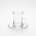 Glass Tea Cup & Saucer Set 90ml - Set of 6
